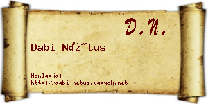 Dabi Nétus névjegykártya